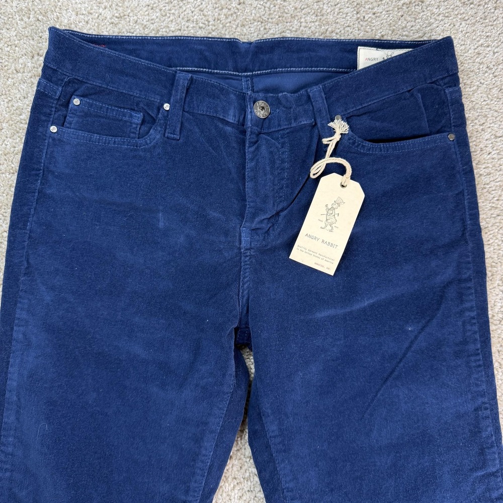 Angry Rabbit Pants Womens 28 Blue Corduroy Jegging Slim Stretch Pockets Casual